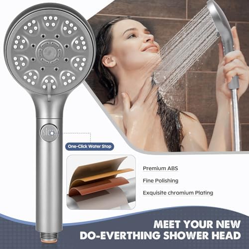 Fast-Flowing Self-Cleaning Pressure-Saving Handheld Shower Head