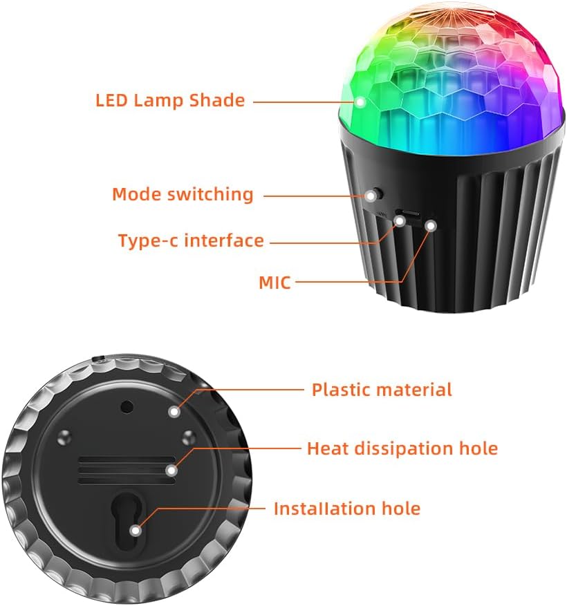 Yiixuyo Disco Ball Light with Voice Control