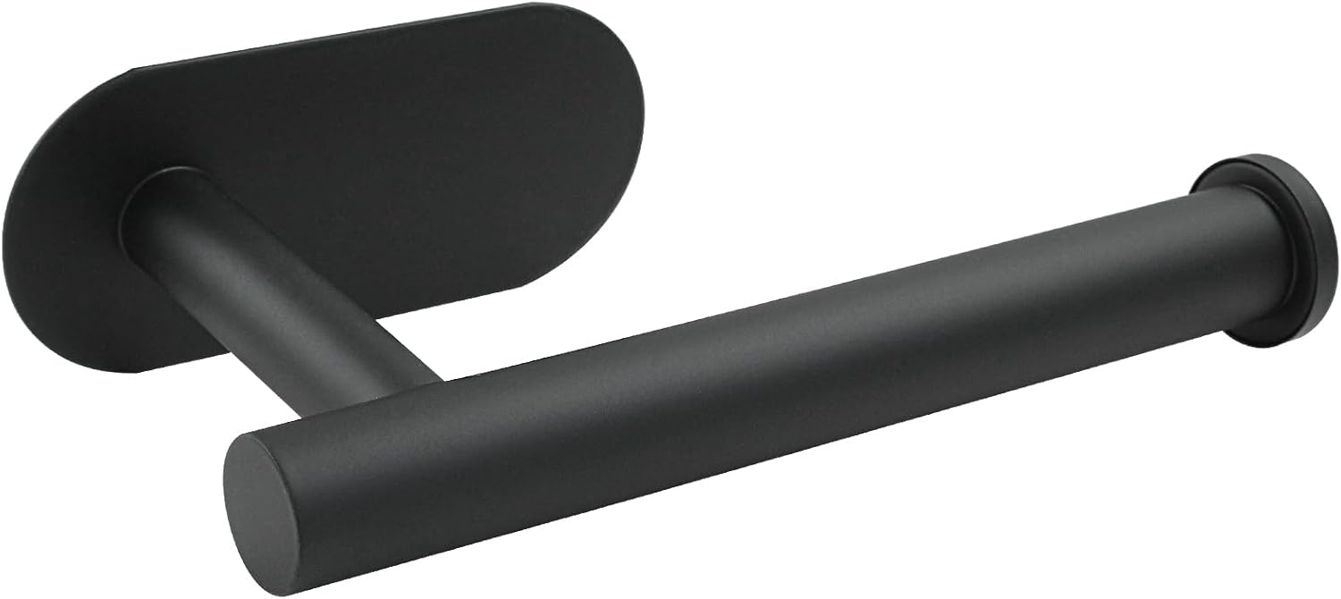 Verkelly Stainless Steel Self Adhesive Toilet Paper Holder Black