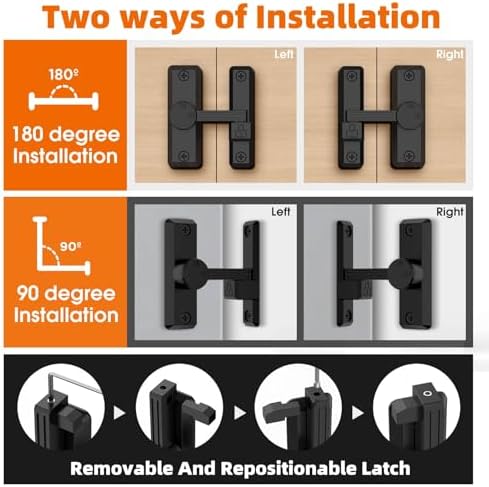 Sturdy Barn Door Lock with Multiple Installations