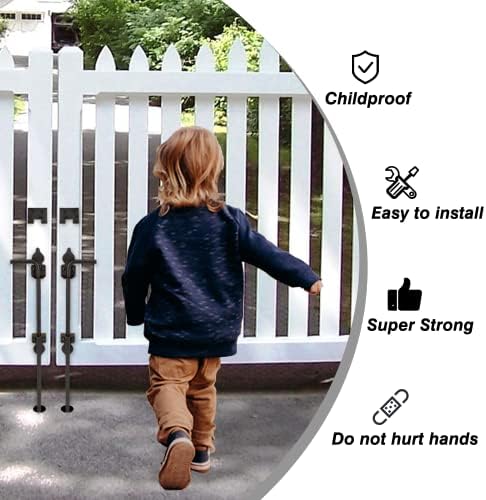 Sturdy 18 Cane Bolt Gate Stopper Black