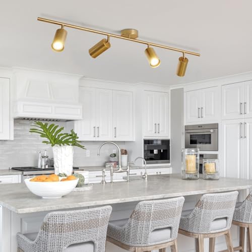 KCO 4-Light Gold LED Track Lighting Kit Brushed Brass
