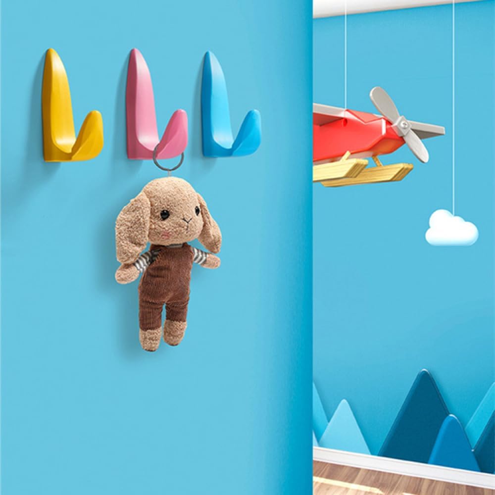 HEAGER Tea Towel Hooks Wall Mounted Blue and Pink