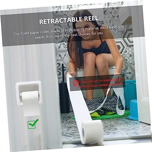 DOITOOL 4 Pcs Wall Mounted Toilet Paper Holder with Spring Loaded Spindle