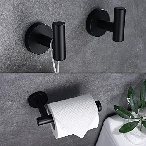 Hoooh Matte Black 3-Piece Bathroom Hardware Set