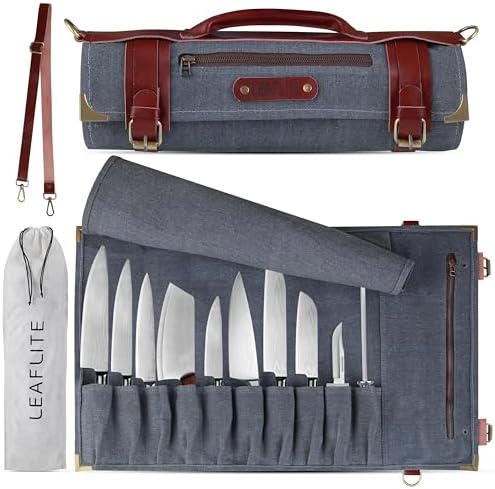 Leaflite 12-Pocket Chef Knife Roll Bag