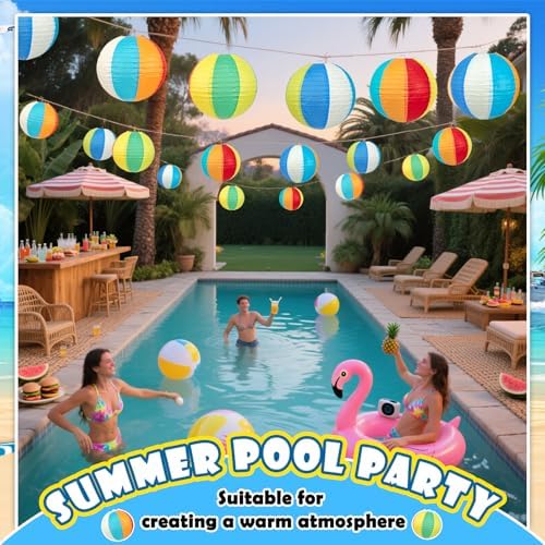10Pcs 8 Inch Beach Party Decor Paper Lanterns