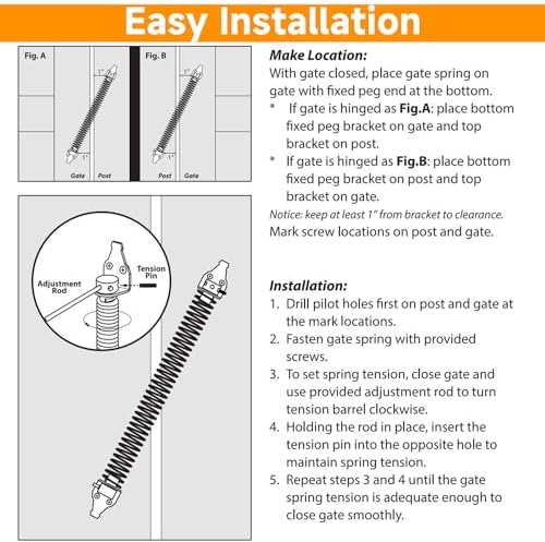 14-inch Heavy-DutyOutdoor Gate Spring Adjustable Self-Closing
