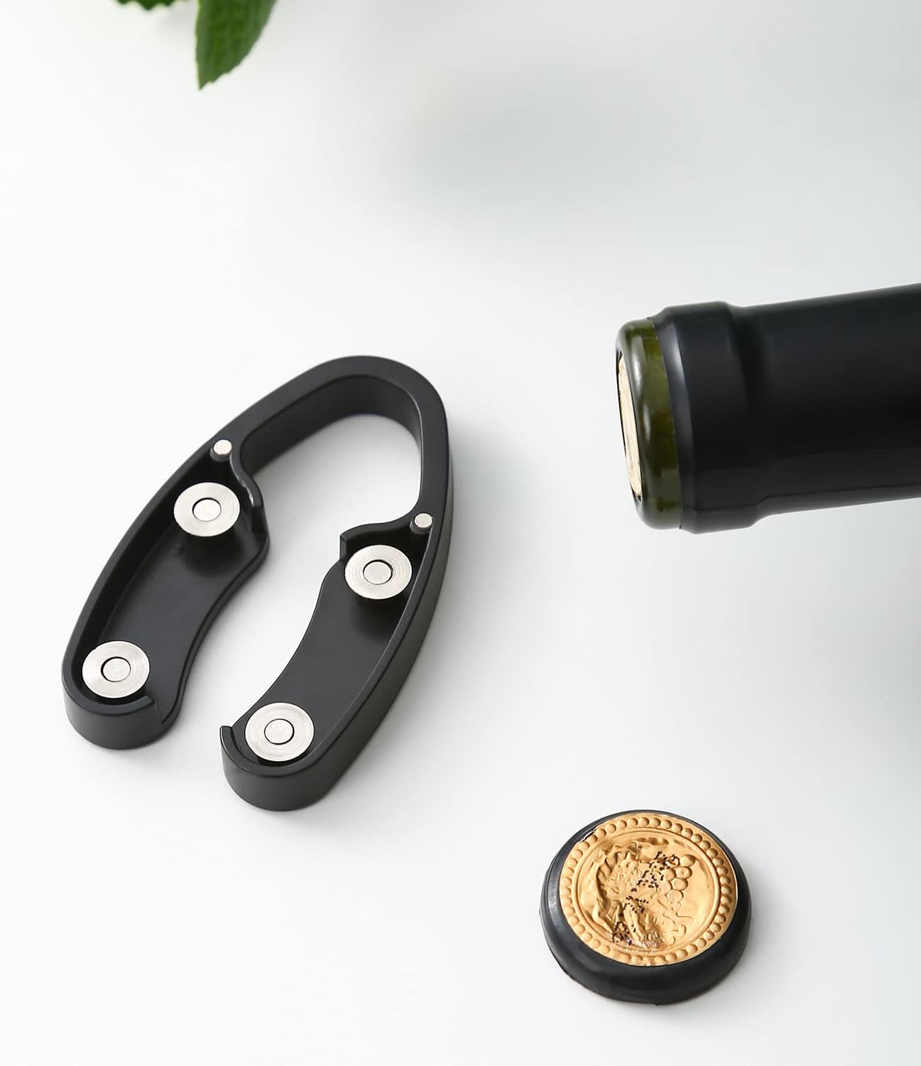 OHMAXHO 4 Pack Magnetic Wine Foil Cutter Tool Black 1