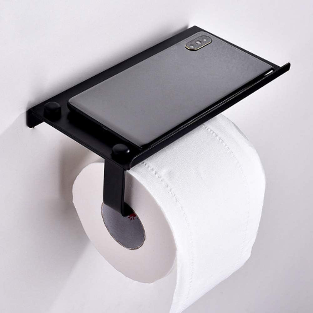 Duokon Toilet Paper Holder with Storage Shelf