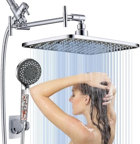 Filtered Shower Head 12 Square Rain Combo