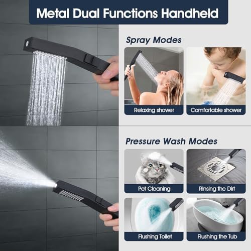 Rainfall Shower Head with 16-inch Extendable Arm and Spa-like Comfort