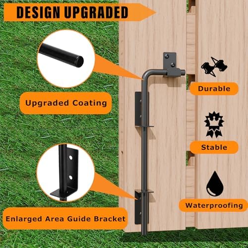 Durable 12 Cane Bolt Gate Latch Black Steel