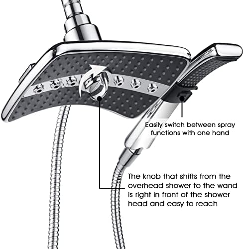 BRIGHT SHOWERS Dual shower head combo with grab bar