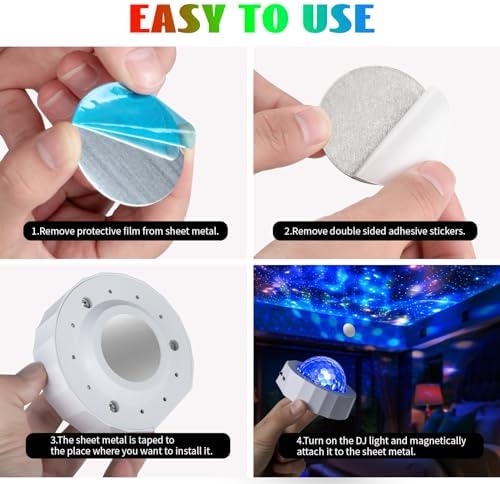 ASFSKY Car Disco Ball Light with 2 Modes - Rechargeable Magnetic