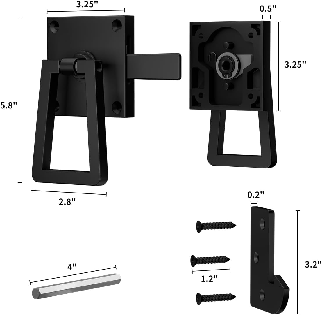Quick Order - Heavy Duty Double Side Gate Latch with Black Powder Coating