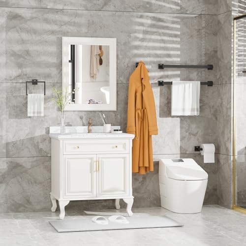 INDARE Matte Black 5-Piece Bathroom Hardware Set