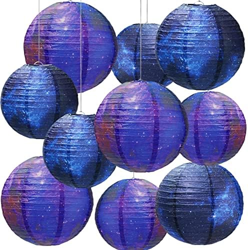 Galaxy Print Paper Lanterns 10PCS Space Theme Decor