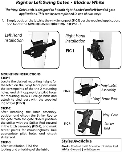 Secure Vinyl Gate Latch for Wood or PVC Fencing