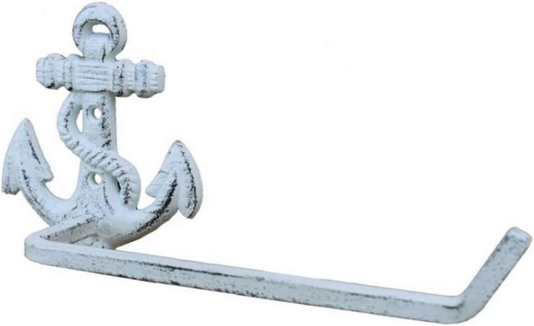 Hampton Nautical Cast Iron Anchor Toilet Paper Holder 10 Inch