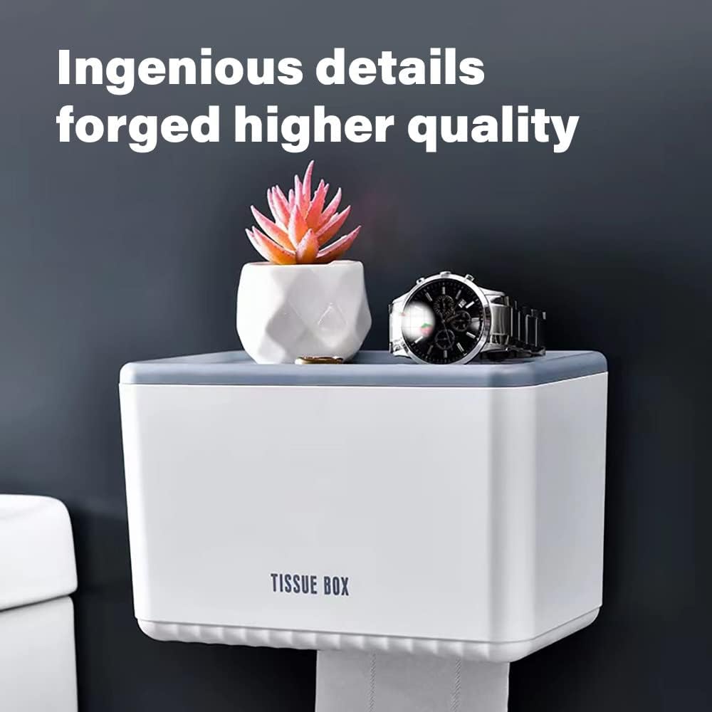 Moegelo Toilet Paper Holder with Phone Shelf Wall Mount Organizer Green