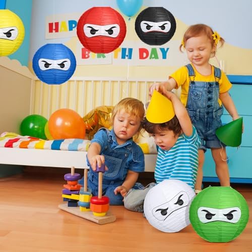 Glooglitter 6 Pcs Ninja Themed Paper Lanterns 12 Inch 1