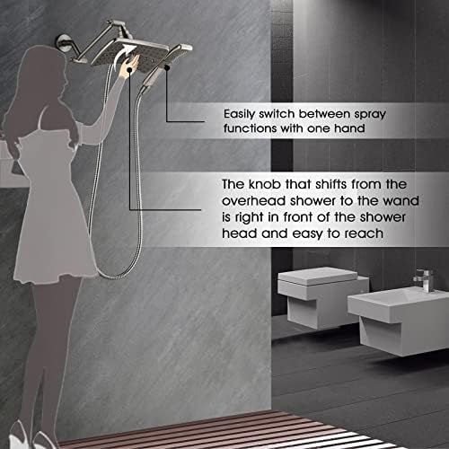 Bright Showers Dual Shower Head Grab Bar Set