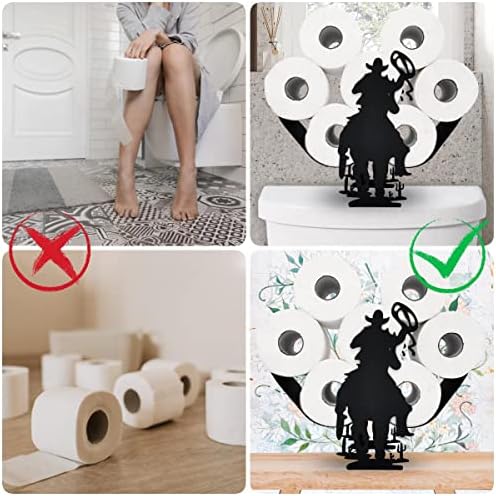 Coolboy Cowboy Black Metal Toilet Paper Holder