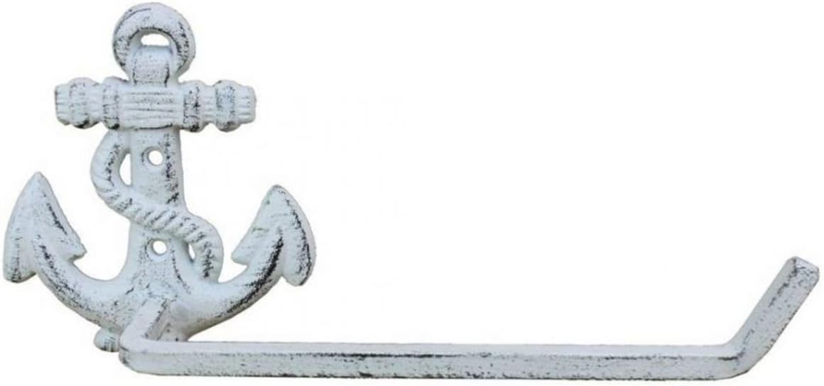 Hampton Nautical Cast Iron Anchor Toilet Paper Holder 10 Inch