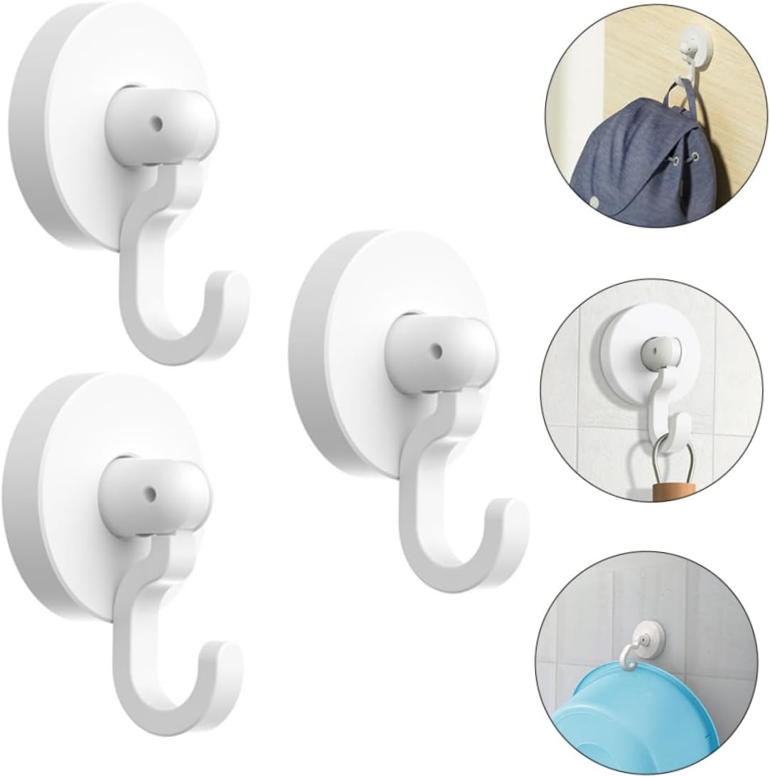 WHAMVOX Multipurpose Bathroom Hooks Black Self-Adhesive Heavy Duty