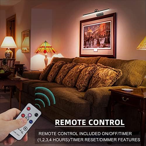 FUNCHDAY Wireless Picture Light with Remote 48 LED Dimmable Wall Art Lighting