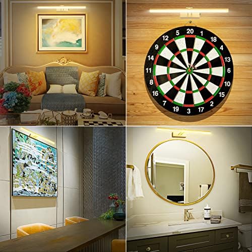FUNCHDAY Gold Picture Light with Timer and Dimmable