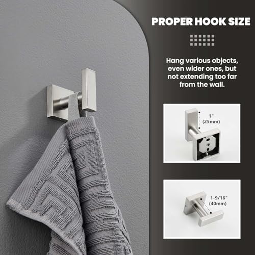 Suyar Bathroom Towel Hook Brushed Nickel 304 Stainless Steel