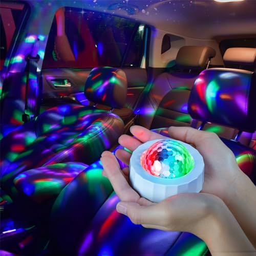 ASFSKY Car Disco Ball Light with 2 Modes - Rechargeable Magnetic