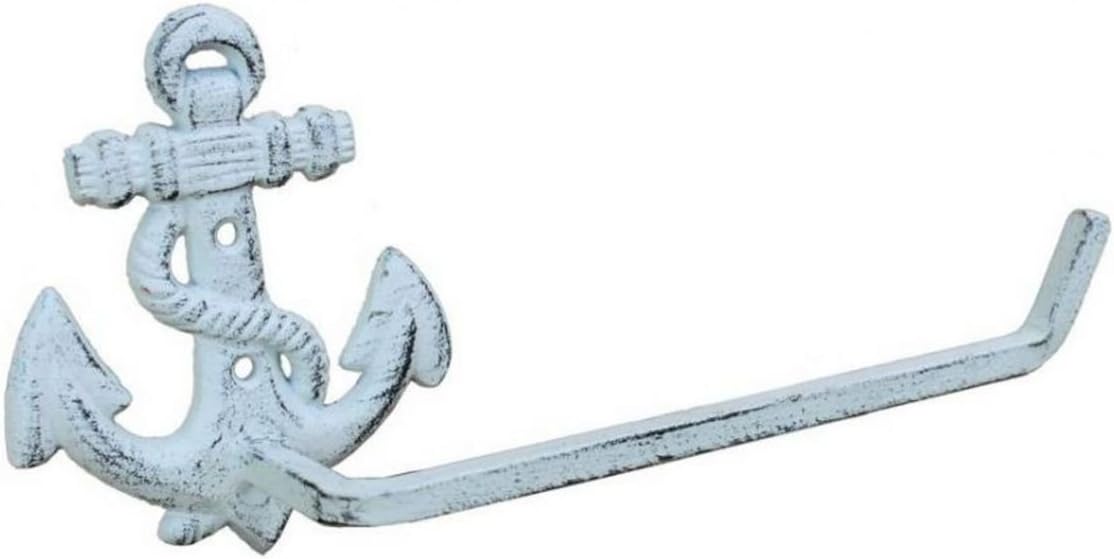 Hampton Nautical Cast Iron Anchor Toilet Paper Holder 10 Inch