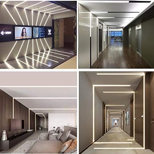 Besseto 6Pack LED Aluminum Channel with Diffuser Ends for Wall Ceiling