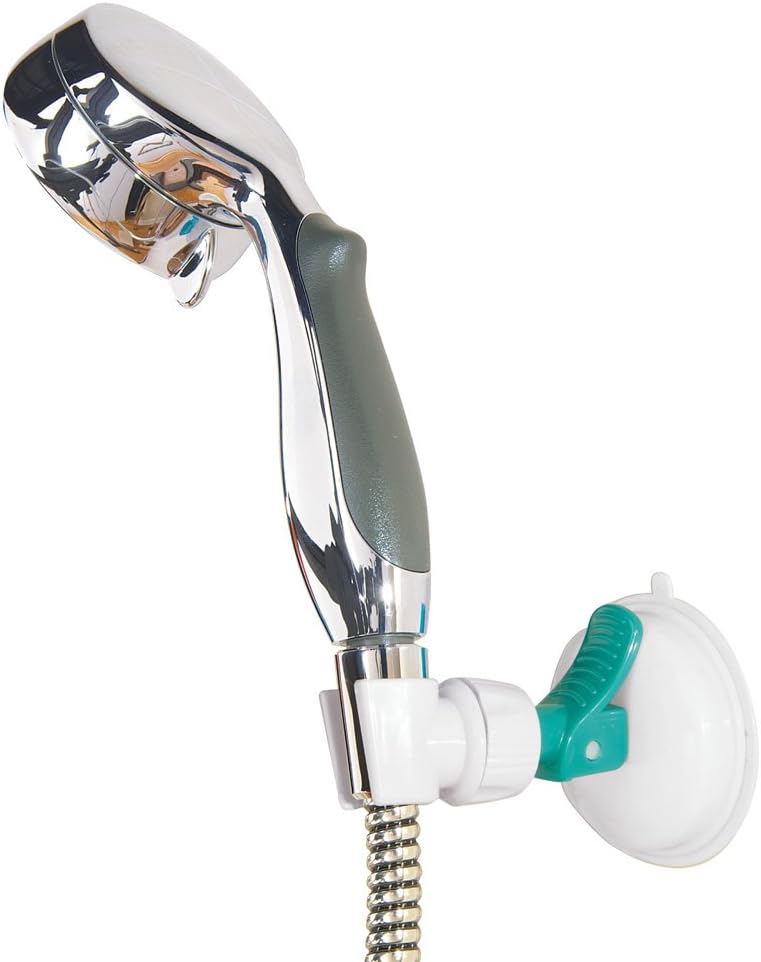 Handheld Shower Head Holder with Wall-Mount Silver
