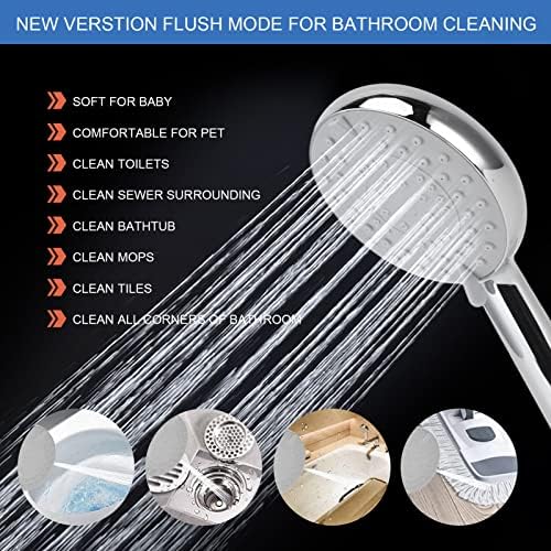 Vs 5 Pressure Settings - Ergonomic Handheld Shower Head Silver