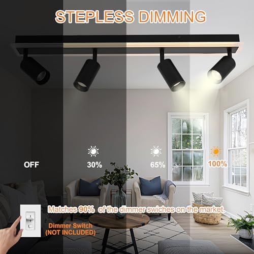 TODOLUZ 5-Light LED Track Light Fixtures Black
