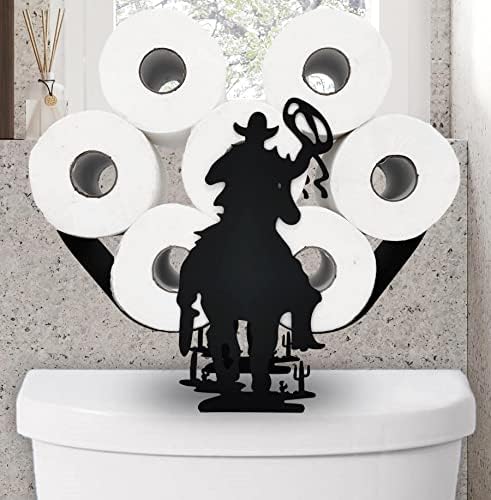 Coolboy Cowboy Black Metal Toilet Paper Holder
