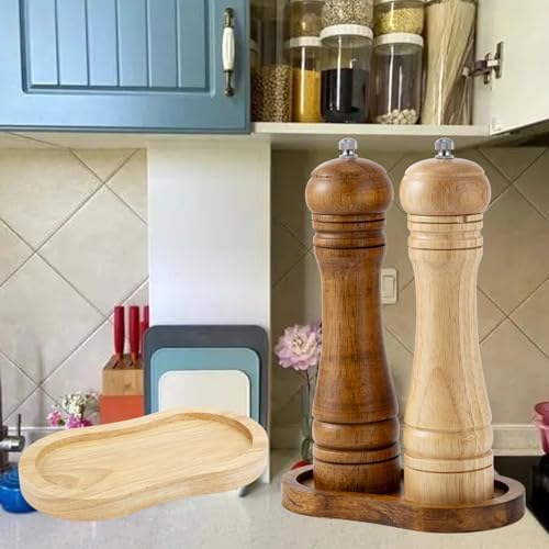 BINHAI Salt and Pepper Wood Mill Rest Tray