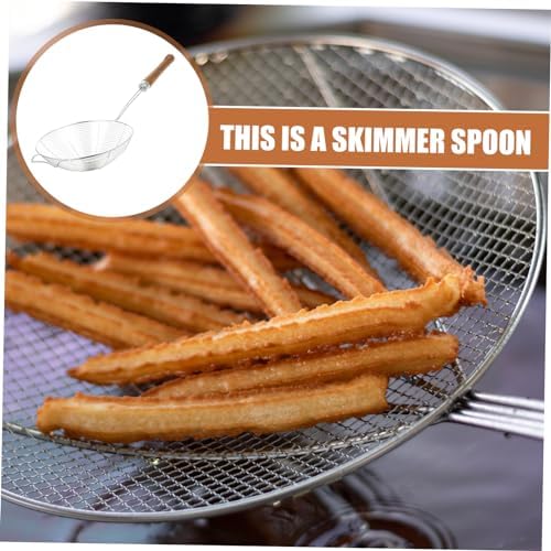 KICHOUSE 304 Stainless Steel Skimmer with Wooden Handle 1