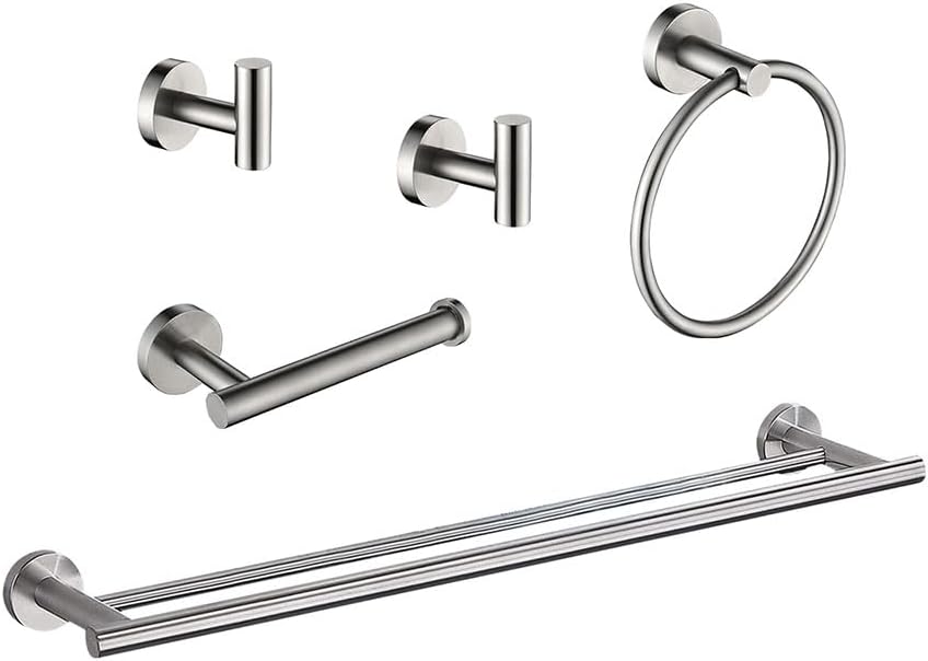 Anqtovp 5-Piece Bathroom Hardware Set Wall Mounted