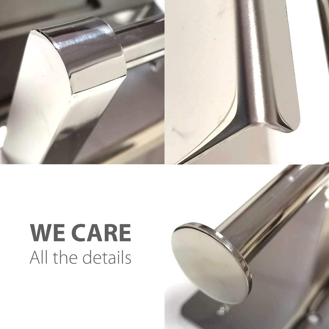 Toilet Paper Holder with Phone Shelf Wall Mount Rustproof Silver