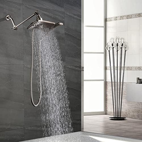 BRIGHT SHOWERS 10-Inch Extendable Shower Arm with Dual Spray Heads