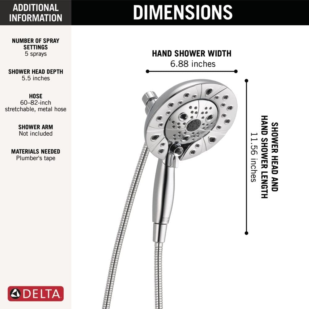 Delta 58480-25-PK Two-in-One Handheld Shower Head