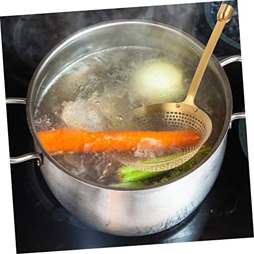 HOLIDYOYO 1pc Yellow Plastic Skimmer Ladle for Frying and Hot Pot