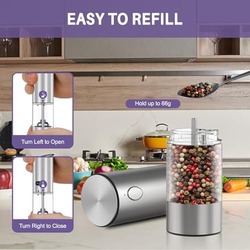GATTLELIC Electric Salt Pepper Grinder Set
