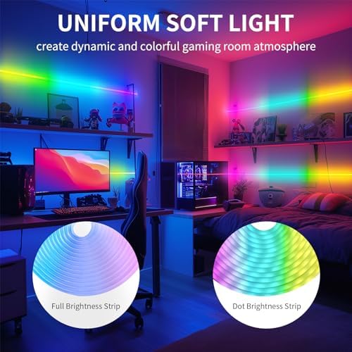 52FT BUNACET LED Neon RGBIC Strip Lights with Remote APP Control