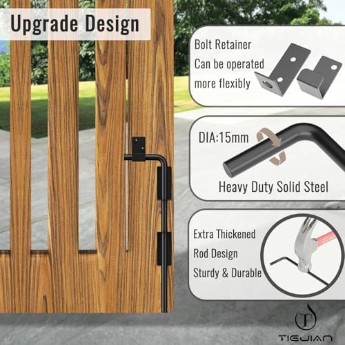 TIEJIAN Heavy Duty Metal Gate Stopper 12 x 2Pack Black